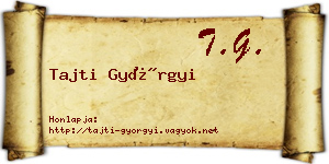 Tajti Györgyi névjegykártya