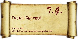 Tajti Györgyi névjegykártya